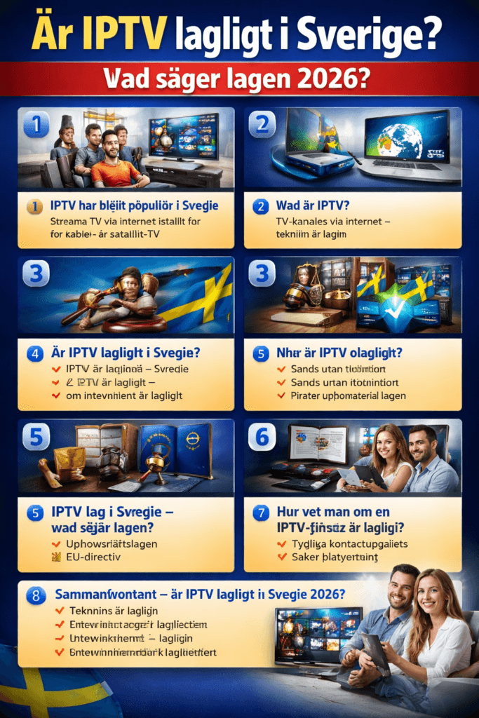 ✅ Är IPTV lagligt i Sverige? Säker guide 2026 (Allt du behöver veta)Viktig/Komplett/Säker/Guide