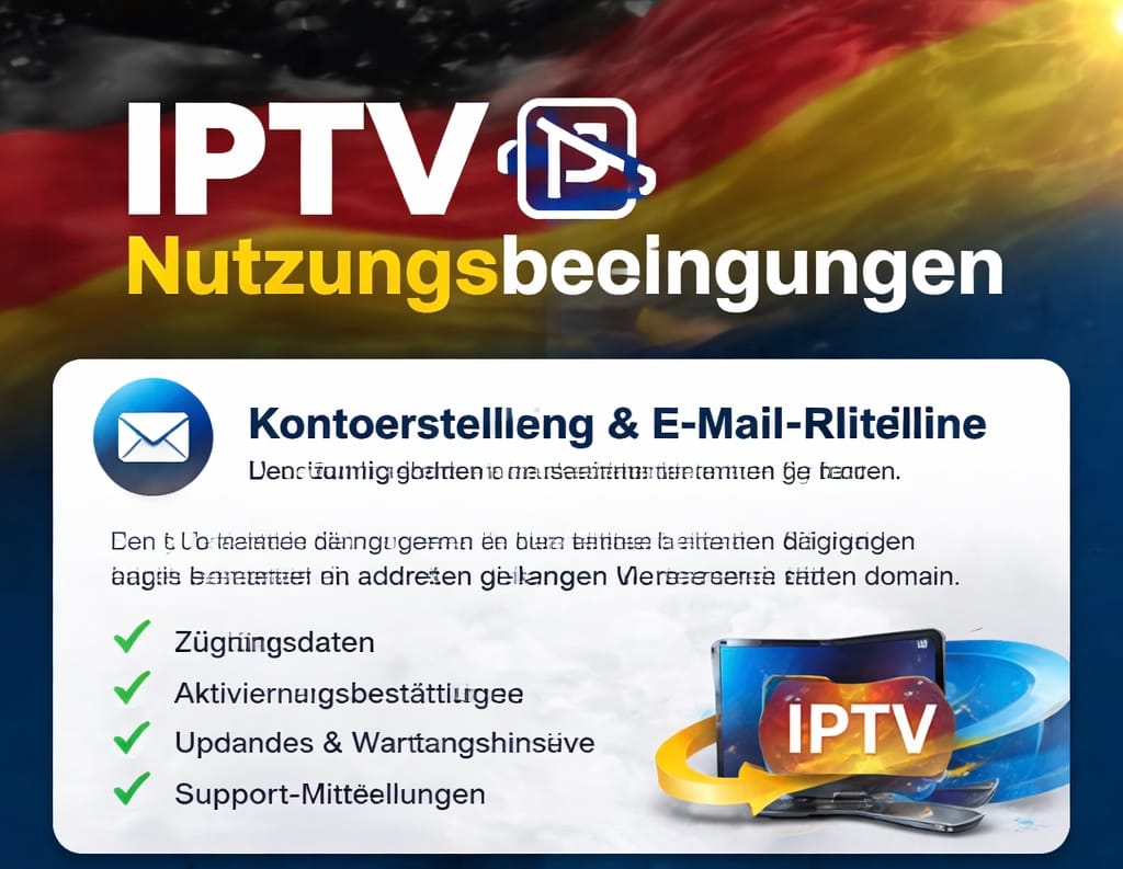 📺IPTV Nutzungsbedingungen – Konto, E-Mail & Migration (Wichtige Infos) 🔐 Kontoerstellung & E-Mail-Richtlinie